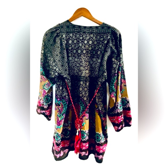 Kaktus Batik Tie Back Long Sleeve slip on Dress - Picture 3 of 14